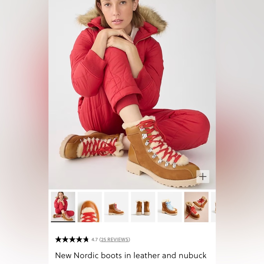 Jcrew New Nordic Boots Leather and Nubuck